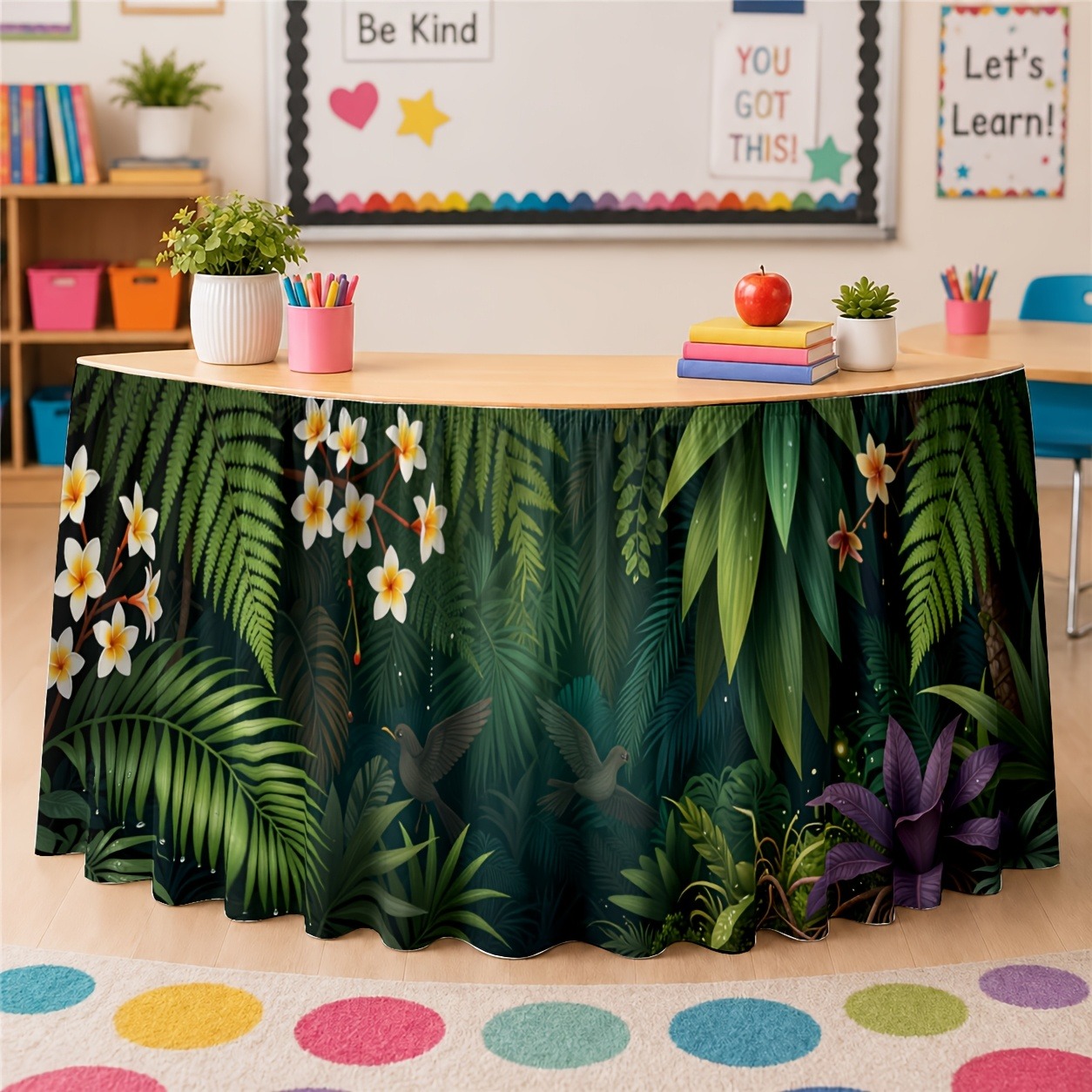 Home Office Work Table - Dekorasi tanaman eksotis berwarna hijau untuk