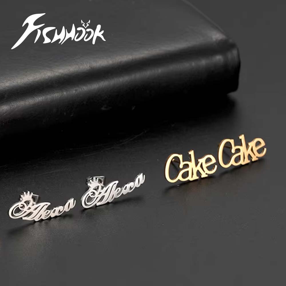 Home Office Logo - Anting-anting gantung dengan logo kecil, nama