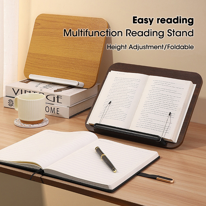 Document Holder Stand - Penyangga Buku Kayu dengan Pengaturan Tinggi,